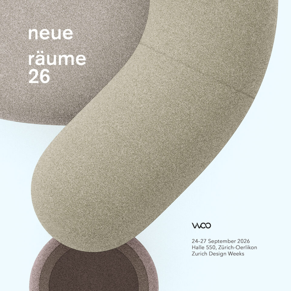 WOO furniture at neue räume 26, Zurich Design Weeks, 24–27 September 2026